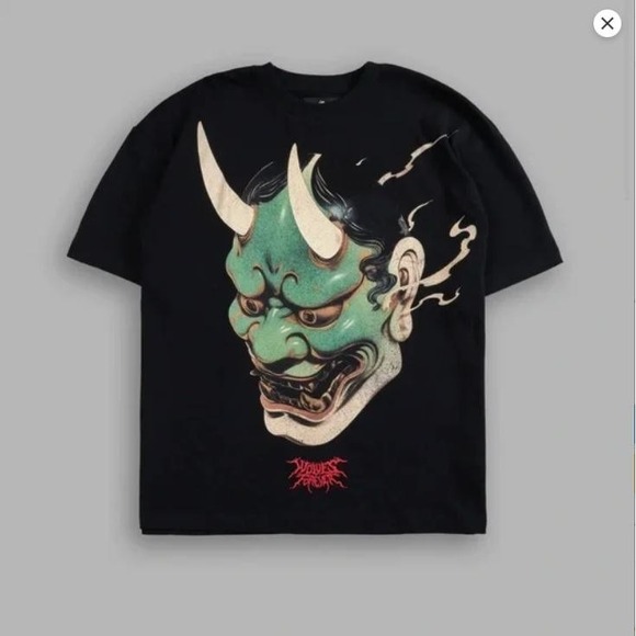 Oni Code Premium Tee Darc Sport Wolves Japanese Tattoo Black Shirt XL Oversized - Picture 2 of 6